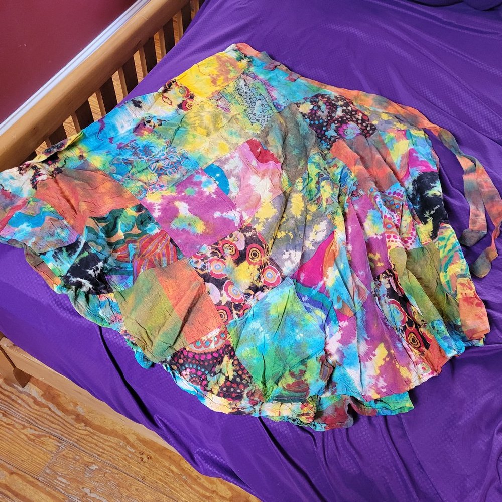 Wrap-around hippie skirt